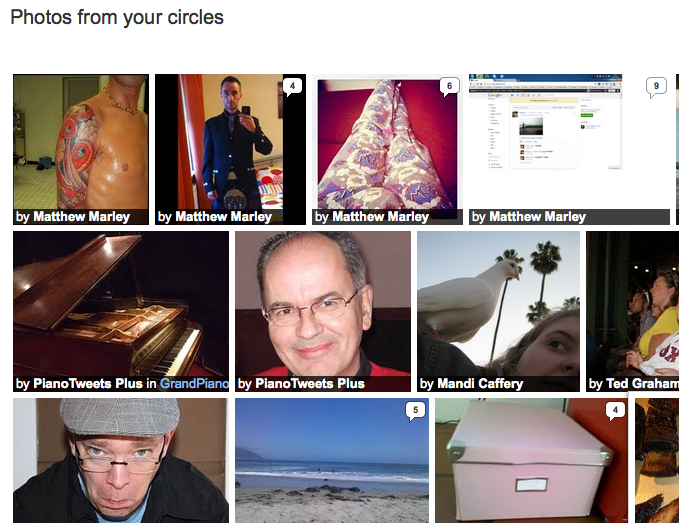 Google+ Photo gallery display
