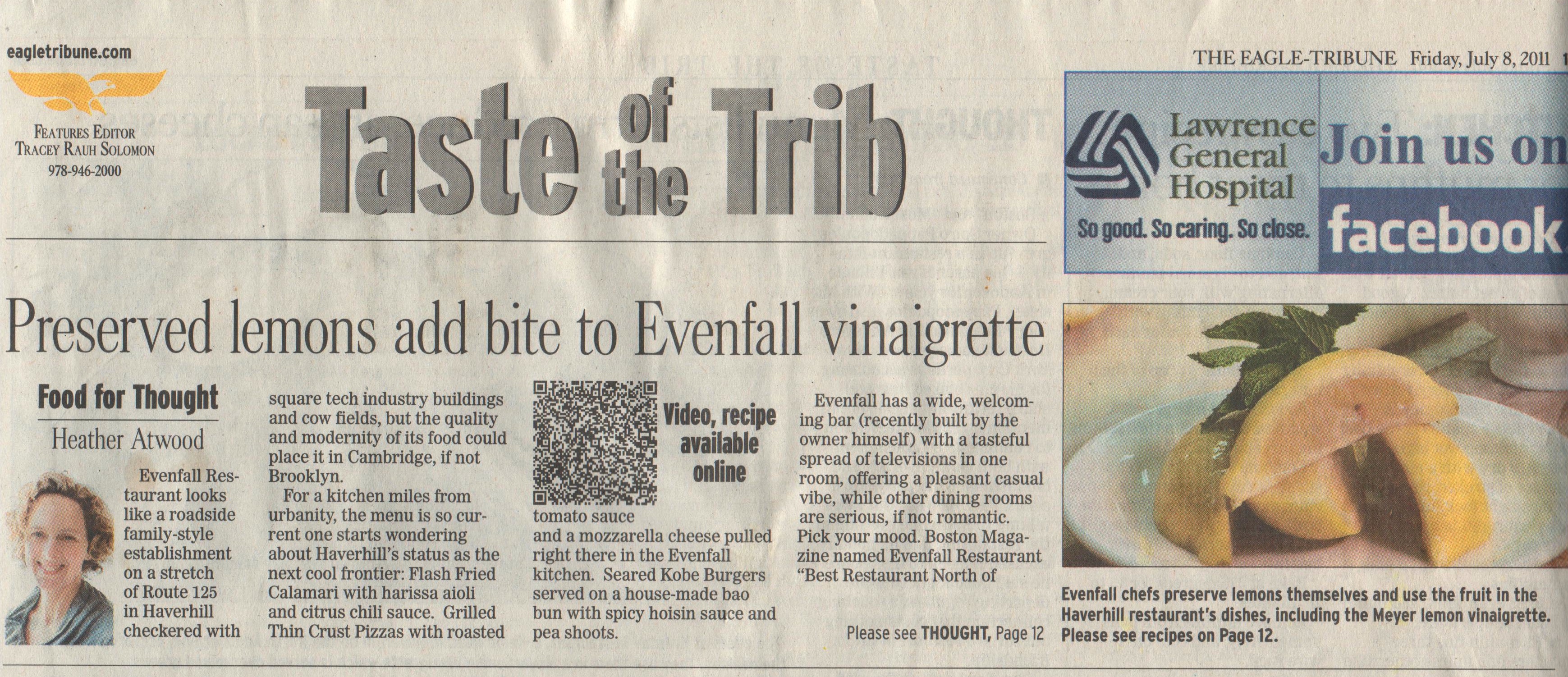Evenfall Article in the Eagle Tribune